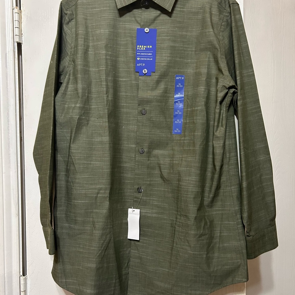 Apt. 9 Olive Button Down Shirt